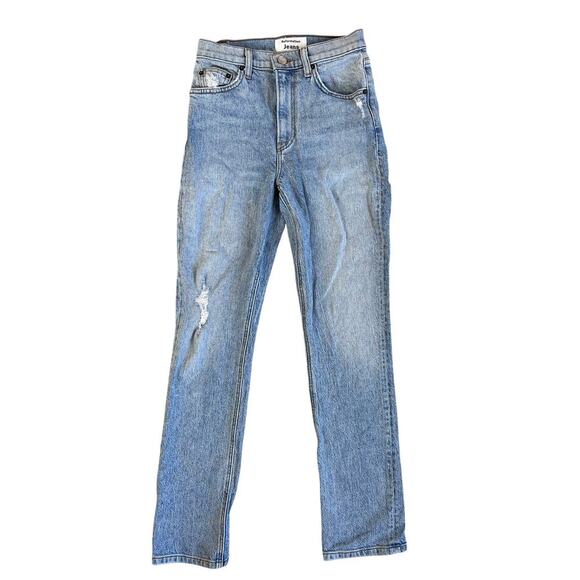 Reformation Jeans Denim - Reformation Jeans Liza High Straight in Crete Destroyed Size 24